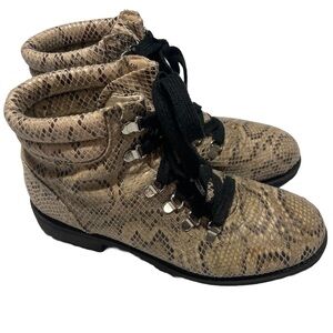 Jellypop Snakeskin Combat Boots